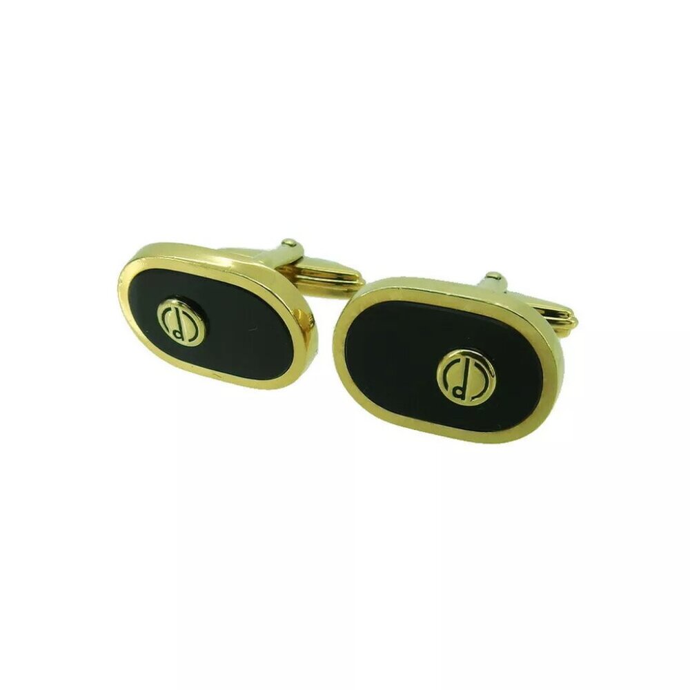 DUNHILL Cuffs D Mark Gold Bracket Authentic USED